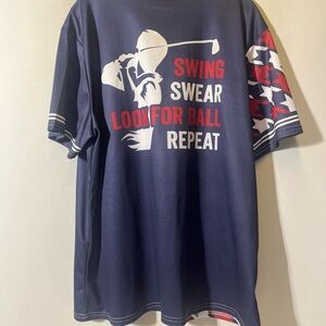 Source Unknown Navy Graphic Polo Shirt